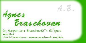 agnes braschovan business card